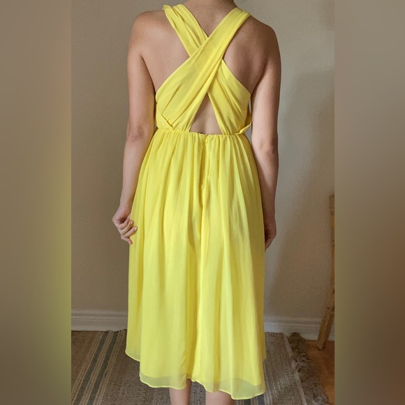 NEW Yellow Cross Back Dress (perfect wedding guest) - Picture 2 of 3